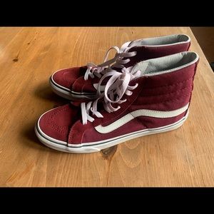 Sk8-Hi high top old skool Vans Maroon ❤️